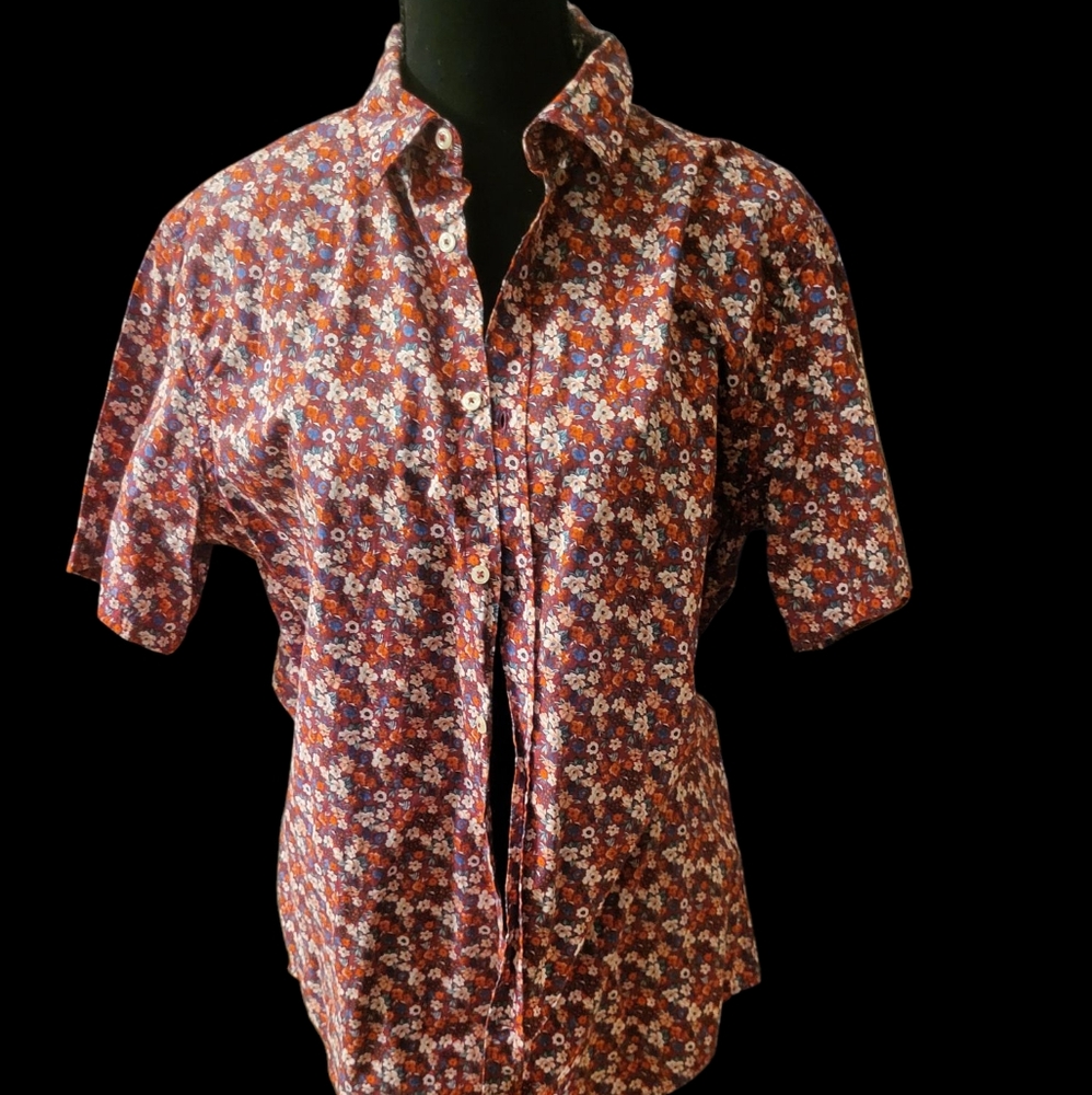 ZARA Man Floral Short Sleeve Men's Shirt